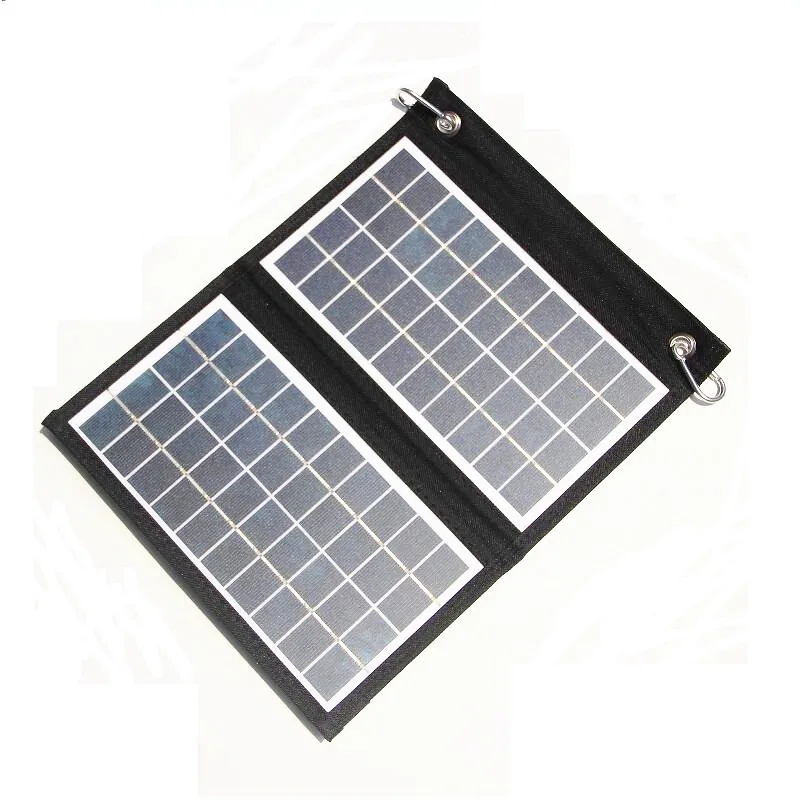 10W 5V Folding Solar  Charger Portable 5V  Dual USB Output Waterproof Foldable Solar Panel Battery Charger for Mobile Phone