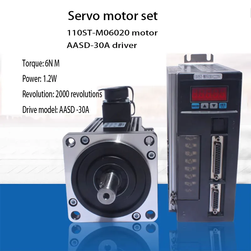 

110st-m06020 servo motor set 1.2KW6N. M AC motor+driver AASD-30A