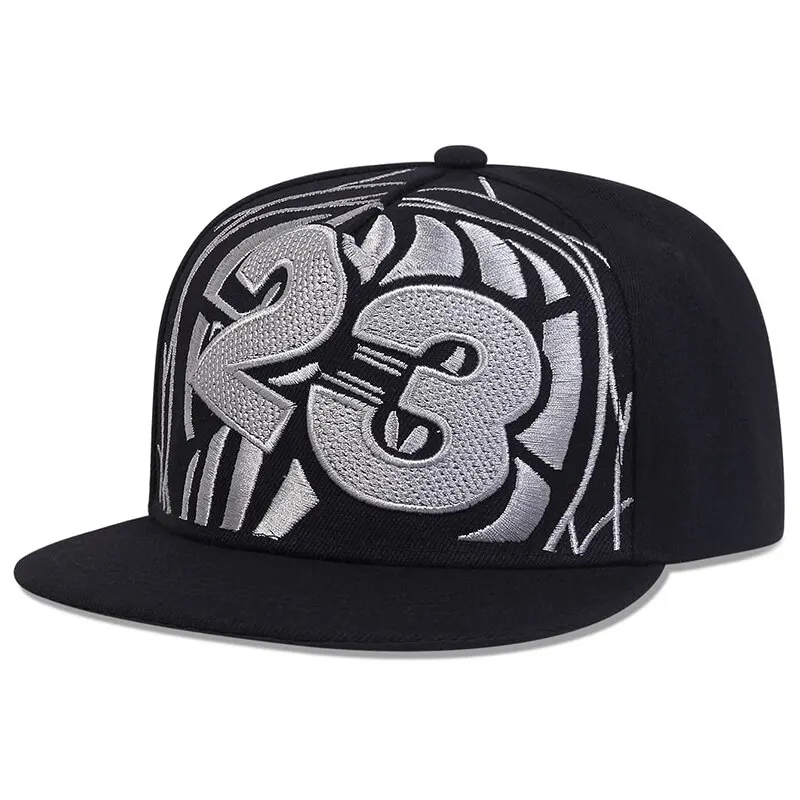 Unisex 23 wyszywane litery do koszykówki czapki hip-hopowe regulowane baseballówka w stylu Casual czapki kapelusz przeciwsłoneczny