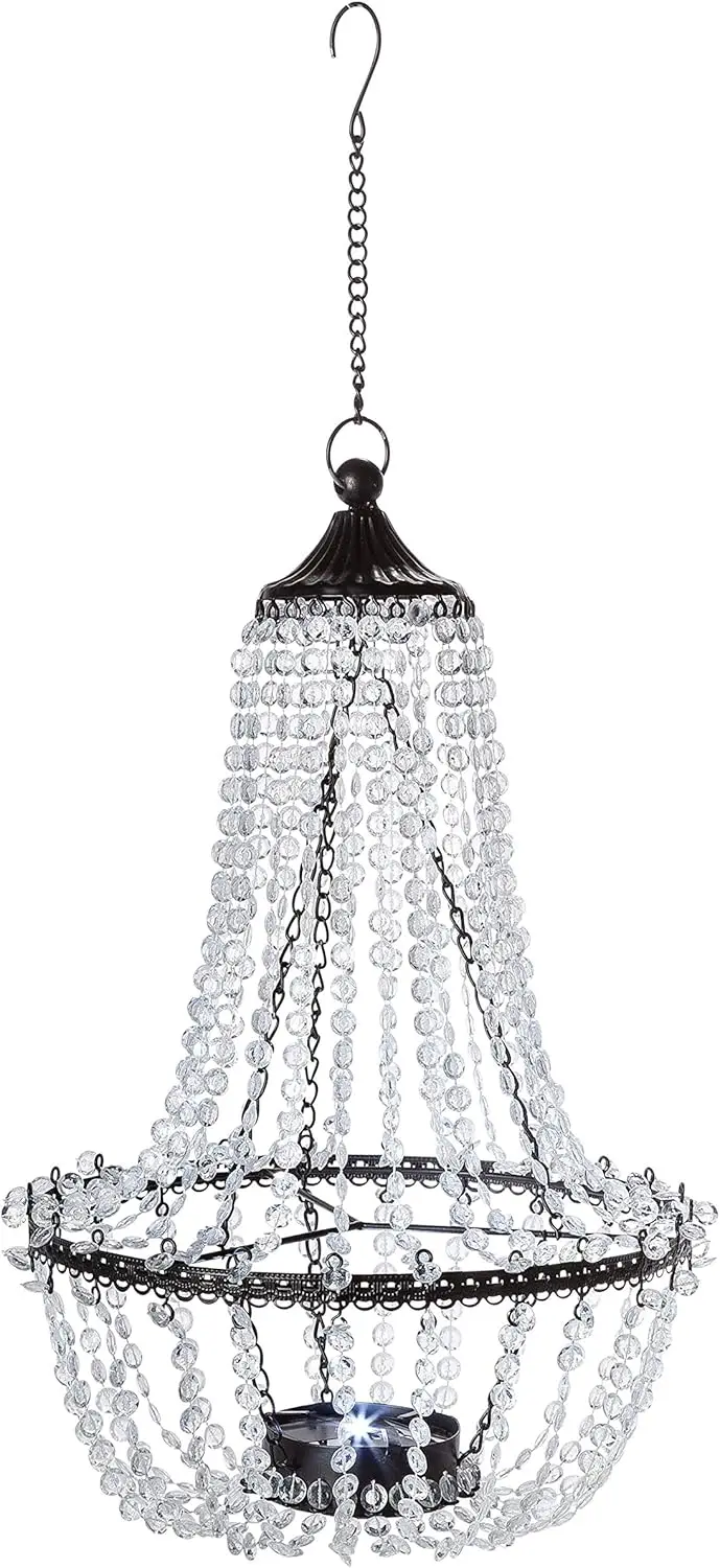 

23.2-Inch Tall Hanging Metal and Acrylic Solar Chandelier