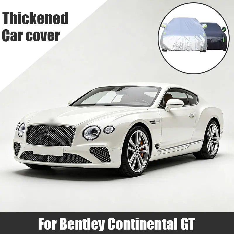 

For Bentley Continental GT Full Car Cover Side Zipper Design Waterproof Dustproof Sun Protection Outdoor Vehicle Cover