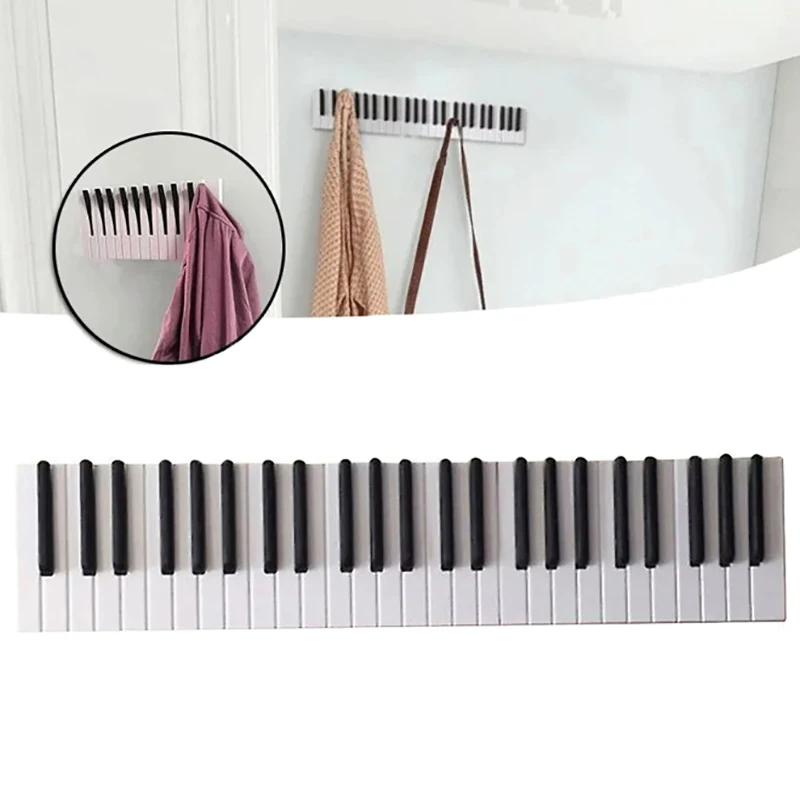 

39cm Coat Racks Piano Keys Wall Mounted Coat Hook Hanger Wall Decoration For Home Kitchen Cute Room Wall Decor Wall Art Gifts