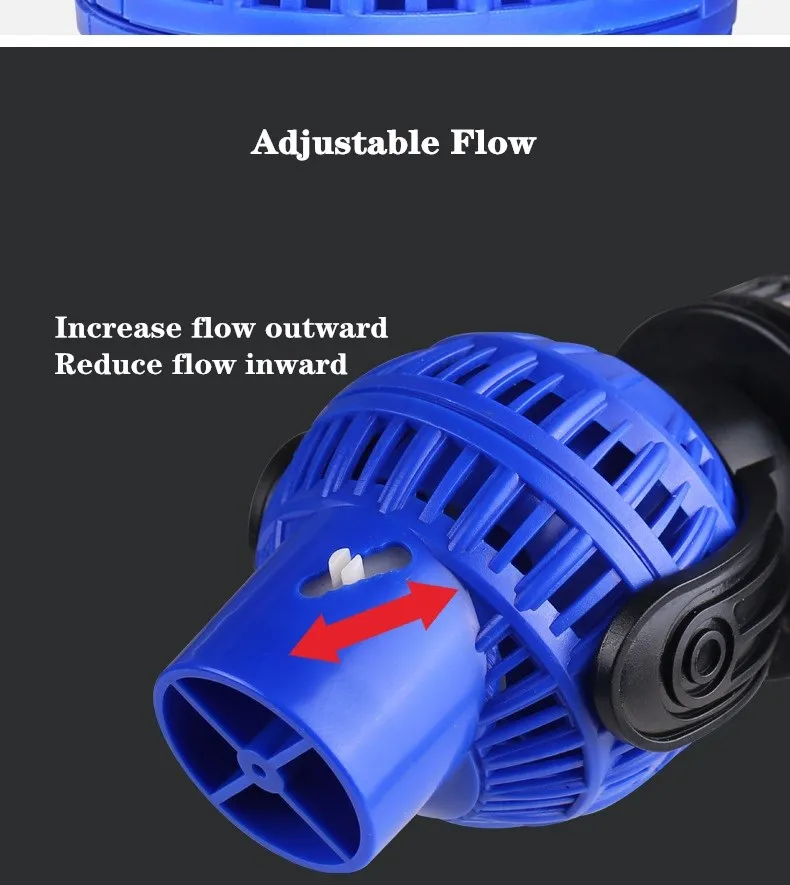 220V 6-26W Aquarium Wave Maker Submersible Circulation Power Pump with Magnet Suction Base Adjustable Flow Rate Marine Fish Tank