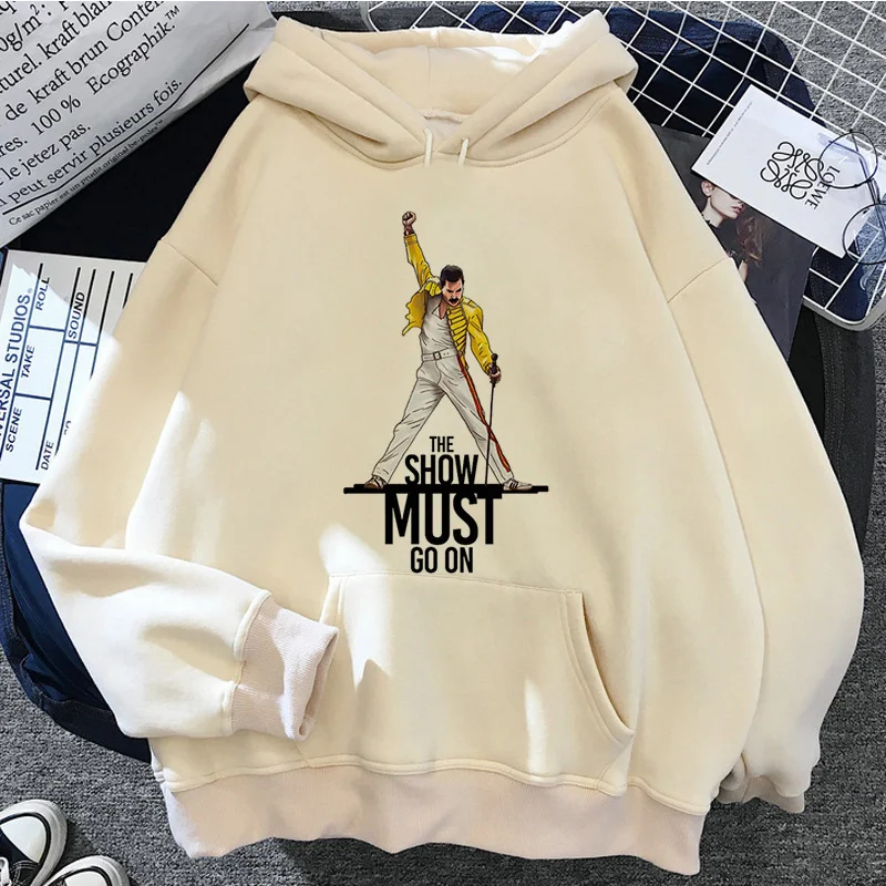 Толстовка Freddie Mercury Mecury с капюшоном Queen Band для женщин с принтом Ulzzang аниме Корейская женская одежда с капюшоном с принтом