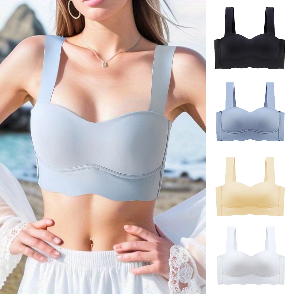 Sports Bras For Women Large Size Lce Silk Underwear Wireless Comfort Brassiere Push Up Lingerie Bralette Summer Seamleass Bra