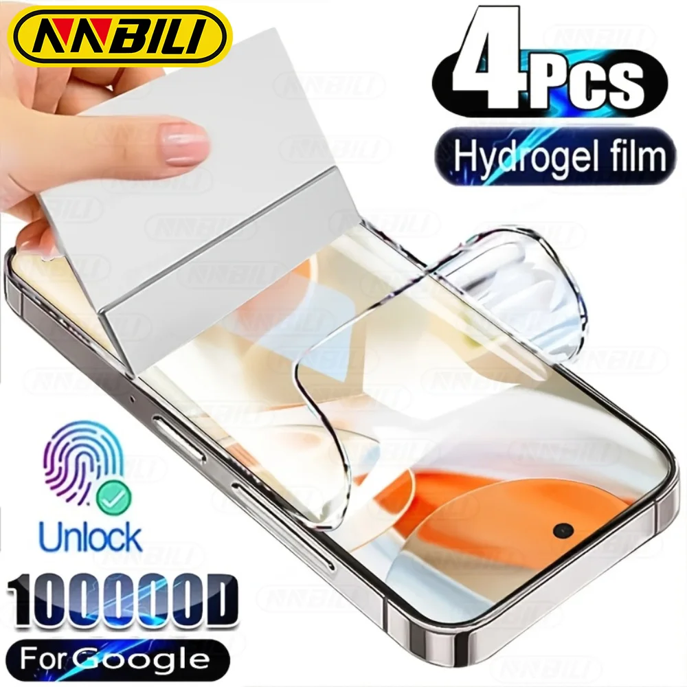 NNBILI 4 Stück Ultra HD Hydrogel-Folie für Google Pixel 10 9 Pro XL 10 9 8 7 6 Pro 5 9a 8a 7a 6a 5a 5G, Weiche Displayschutzfolie