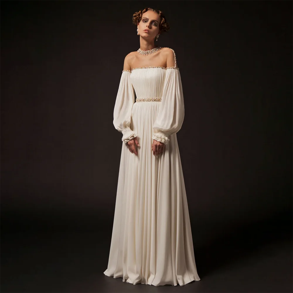 2014 uzun kollu Sheer boyun boncuk balo kıyafetleri inciler fırfır artı boyutu abiye giyim Abendkleider elbiseler de soirée