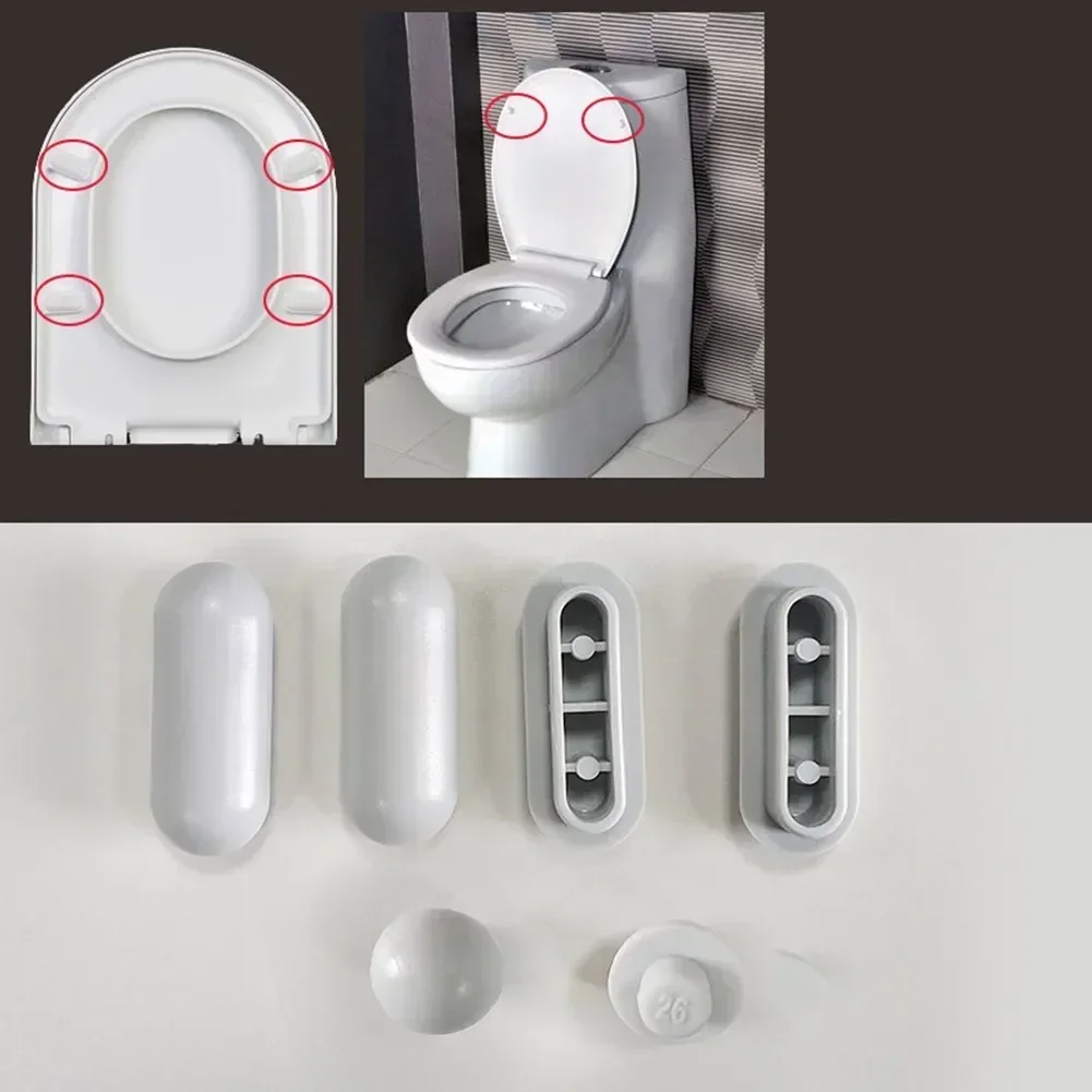 Toilet Lid Accessories Brand New Toilet Seat Buffers Pack-White Stop Bumper Fit Most White Toilet Seat Bathroom Products