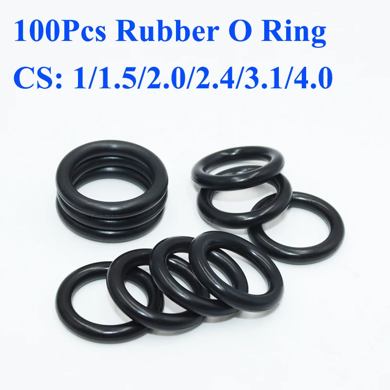 CS 1/1.5/2.0/2.4/3.1/4mm Rubber O Ring Sealing Washer NBR O-ring Car Faucet Plumbing Gasket Oil Resistant High Temperature Oring