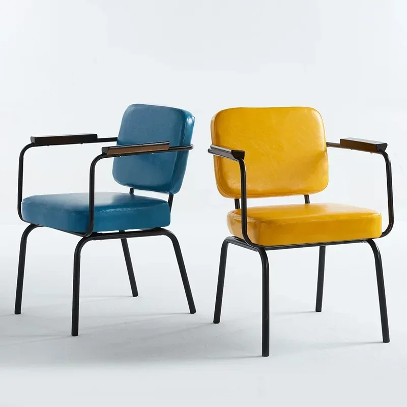 

American Retro Industrial Office Chair with Backrest and Armrests Minimalist Studio Coffee Bar and Restaurant Furniture
