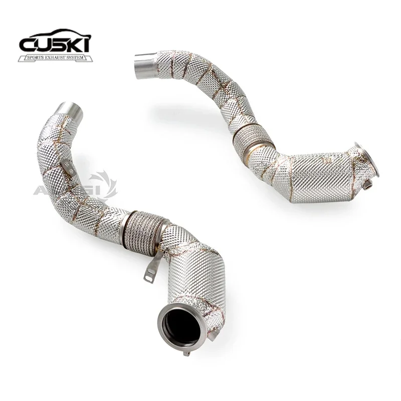

Suitable for BMW X5M X6M F85 F86 4.4T 2015-2019 car exhaust modification, stainless steel lower pipe exhaust with heat shield