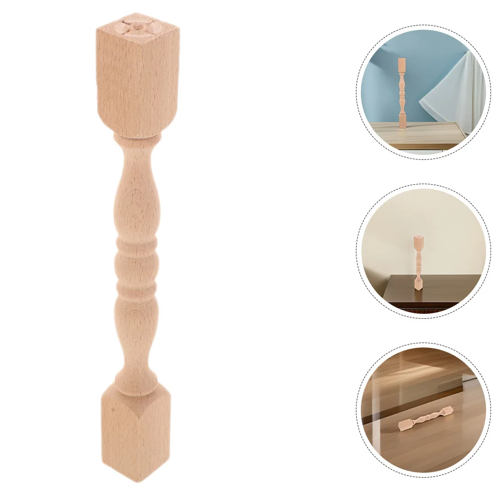 

3pcs Unfinished Wood Ball Finial Solid Wood Railing Bridge For Cabinet Decor Oriental Charm Wooden Bun Foot Dowel Rods Stair