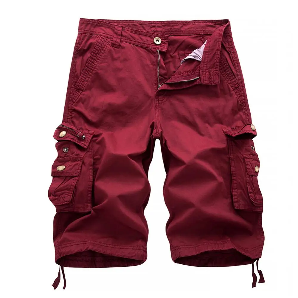 Nieuwe Zomer Casual Shorts Heren Straight Solid Sport Short Heren Joggers Cargo Shorts Mode Katoenen Knie Lengte Joggingbroek Man