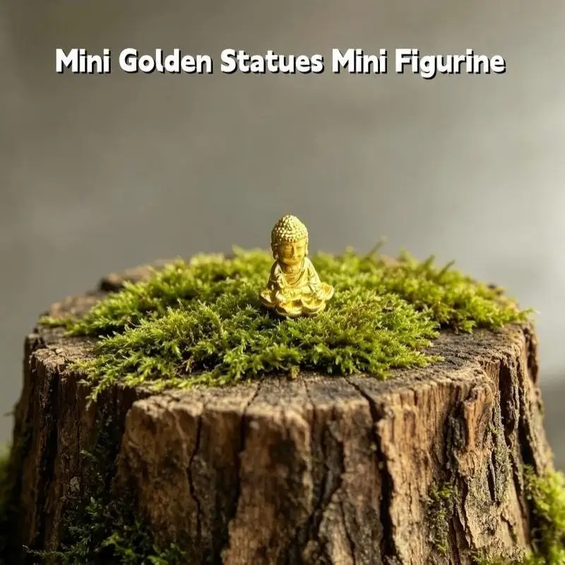 1/4Pcs Mini Vintage Golden Lotus Sitting Alloy Charm Ornament For Home Decor Safety Good Fortune Tabletop Decor Gift Set