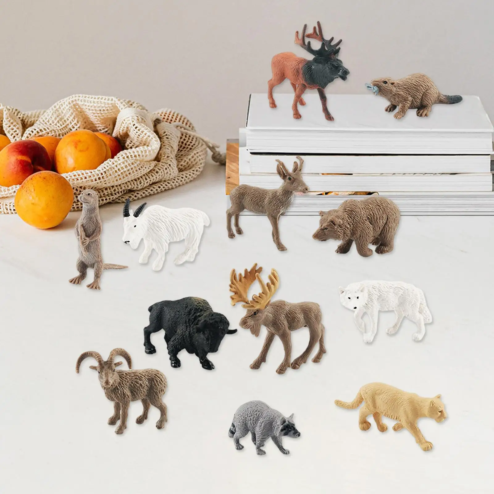 مجموعة ألعاب حيوانات الحياة البرية المبتكرة مكونة من 12 قطعة من حيوانات الغابة المصغرة