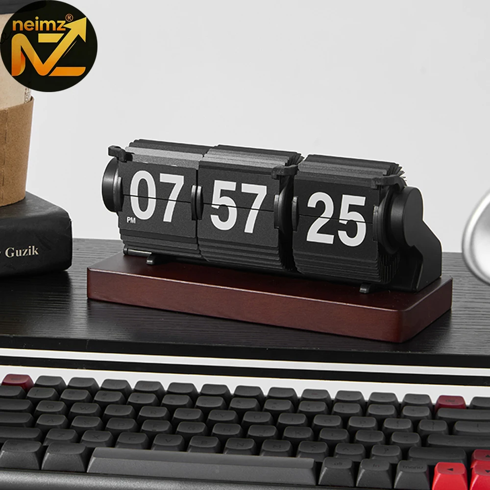 Reloj de Pared de Madera con Dígitos de Segundos - Cambio Automático de Página y Temporizador Artículo Decorativo para el Hogar que Fusiona Tecnología y Diseño