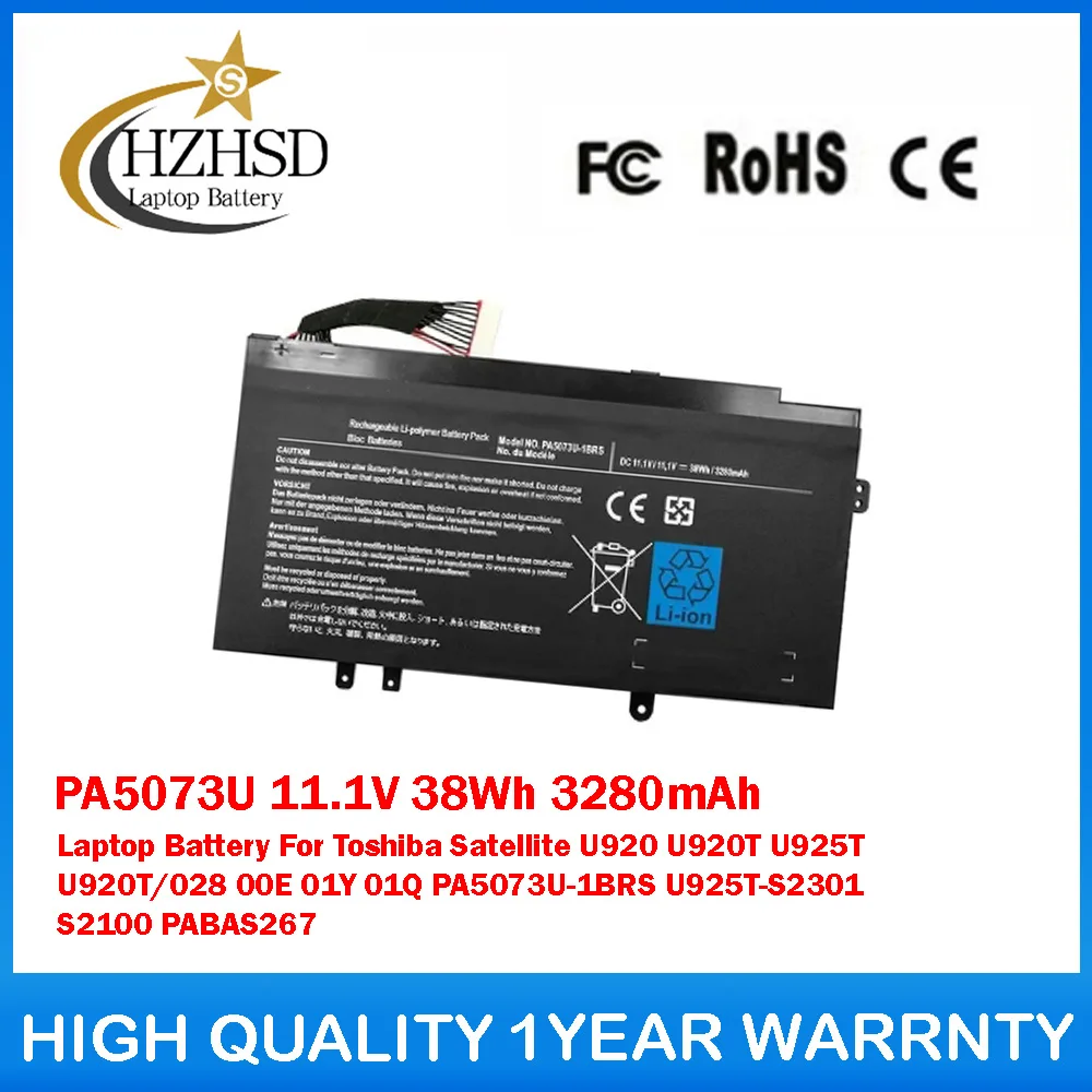

PA5073U 11.1V 38Wh 3280mAh Laptop Battery For Toshiba Satellite U920 U920T U925T U920T/028 00E 01Y 01Q PA5073U-1BRS U925T-S2301
