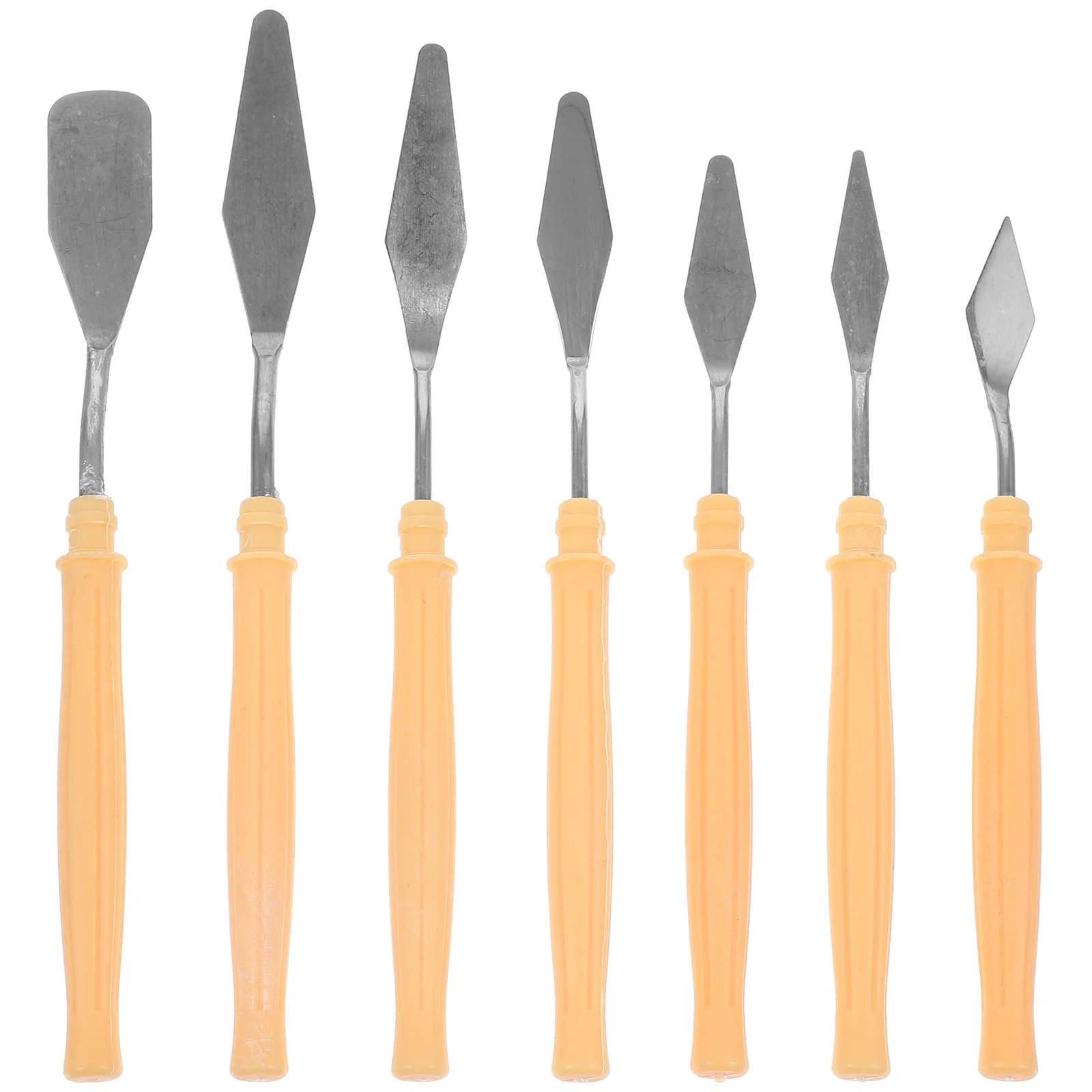 

7 Pcs Oil Painting Knife Set Spatula Spatulas Scraper Pigment Artist Tools Color Mixing Plastic Scrapers Supplies Paints