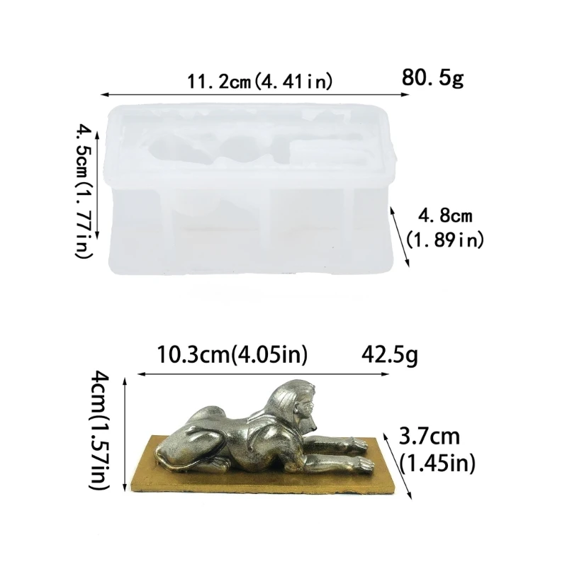 Moule en Silicone pour ornements Portrait corps Lion tridimensionnel en gypse d'aromathérapie