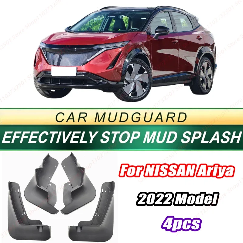 For NISSAN Ariya 2022 Model 4PCS Front Rear Mud Flaps Splash Guards Fender Mudguards Auto Accessories