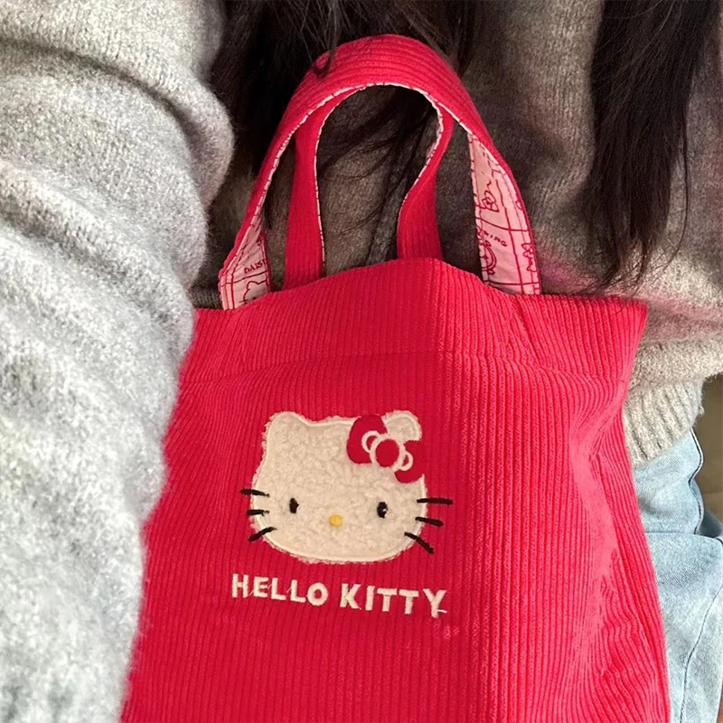 Anime Sanrio Hello Kitty Shoulder Bag Cartoon Cute Kawaii Student Outdoor Large Capacity Cosmetic Storage Handbags Toys Girls