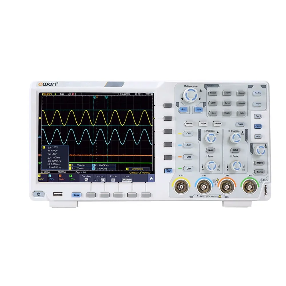 OWON XDS3064E XDS3064AE 4CH 8 / 14bit Touchscreen Digital Oscilloscope 60MHz Bandwidth 1GS/s Sample Rate