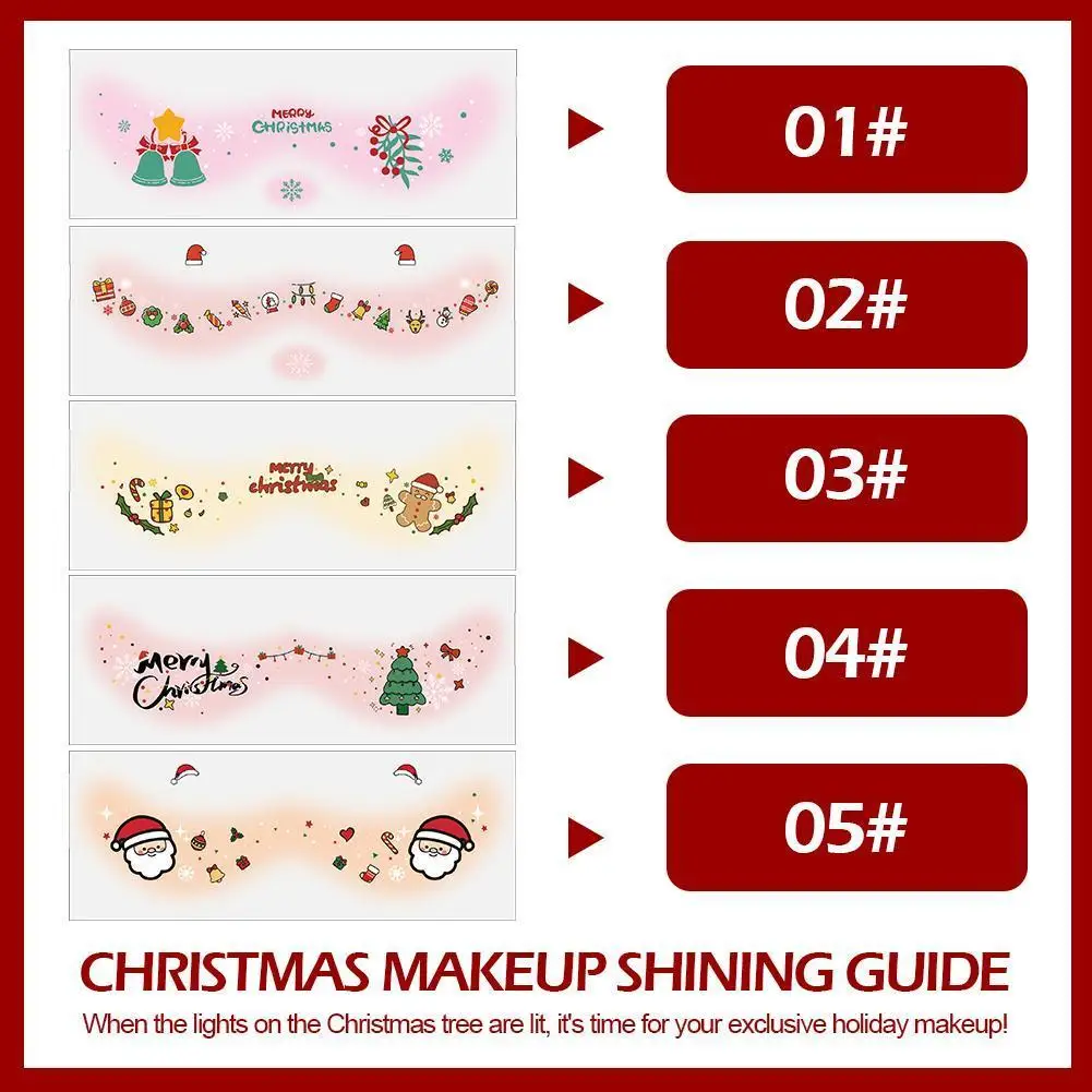 

Christmas Makeup Stickers Christmas Face Glitter Freckles Face Tattoo Waterproof Face Glitter Freckles For Christmas Y5D7