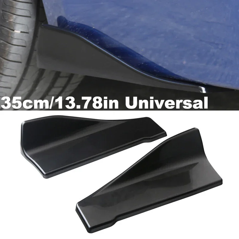 1Pair Universal 35cm Car Bumper Spoiler Side Skirt Extension Rear Splitter Rocker Wings Guards For BMW Audi Mercedes-Benz VW