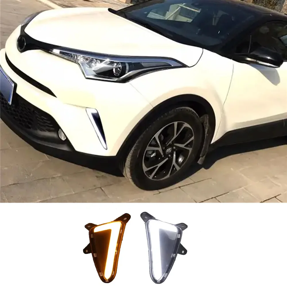 

Светодиодные дневные ходовые огни для Toyota CHR, противотуманные фары 2017 2018 2019, дневной свет, водонепроницаемые 12 В