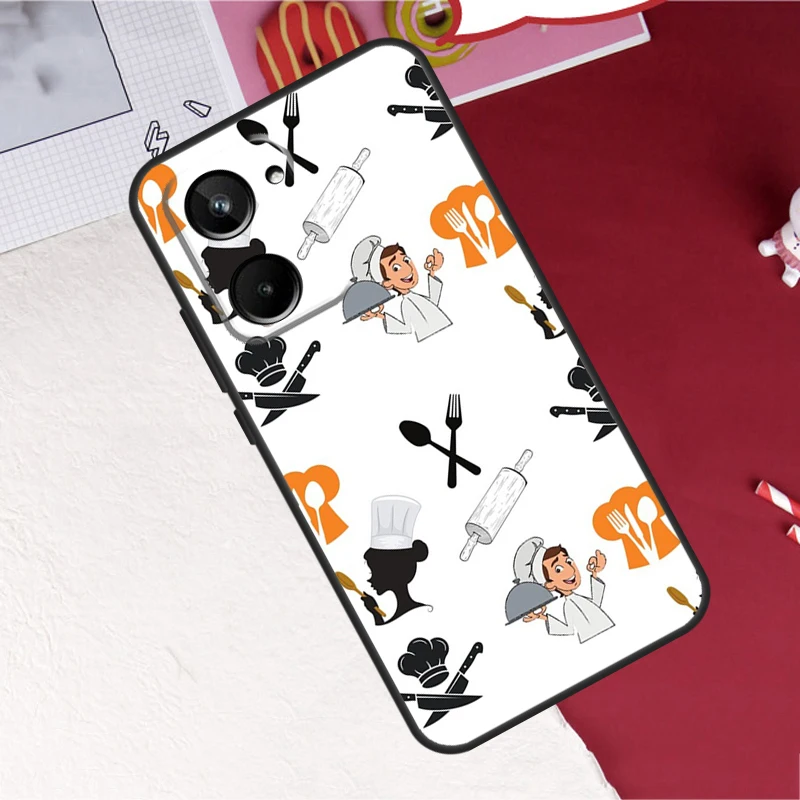 Cooking Chef Knives For Realme 10 11 12 13 14 Pro Plus GT6 GT7 15 Pro C61 C67 C63 C71 C55 C51 C65 C53 C75 Case