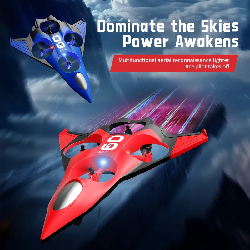 

New RC Plane Helicopter Three speed switching Aircraft Rolling at 360 °Fighter Hover at fixed height RC Drone Toys