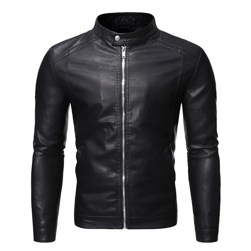 

European and American Autumn Winter 's Korean Style Casual Men's Leather Coat