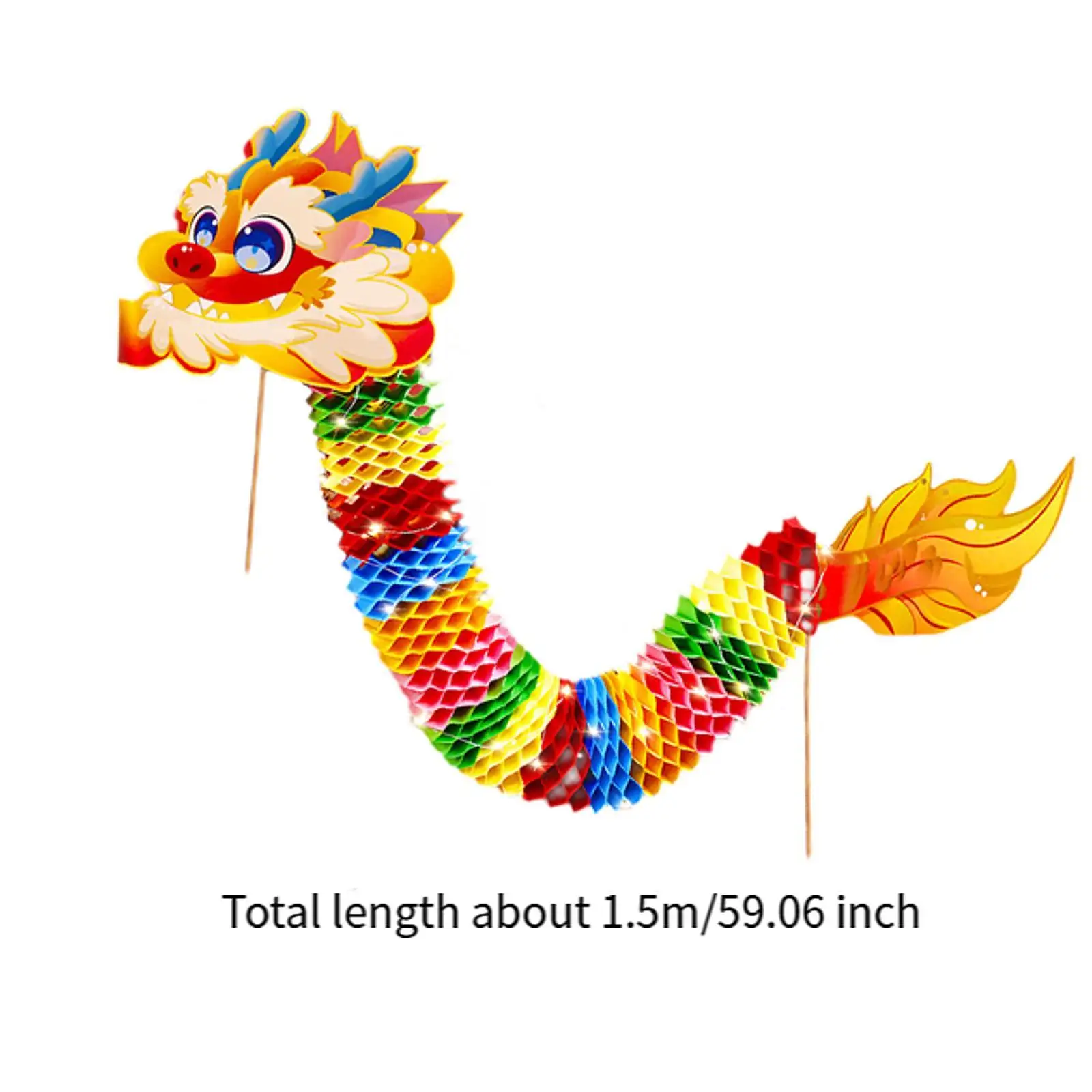 3D Chinese New Year Paper Dragon Handmade Paper Dragon Toys Decor Festive Supplies Long New Year Dragon for Birthday Party