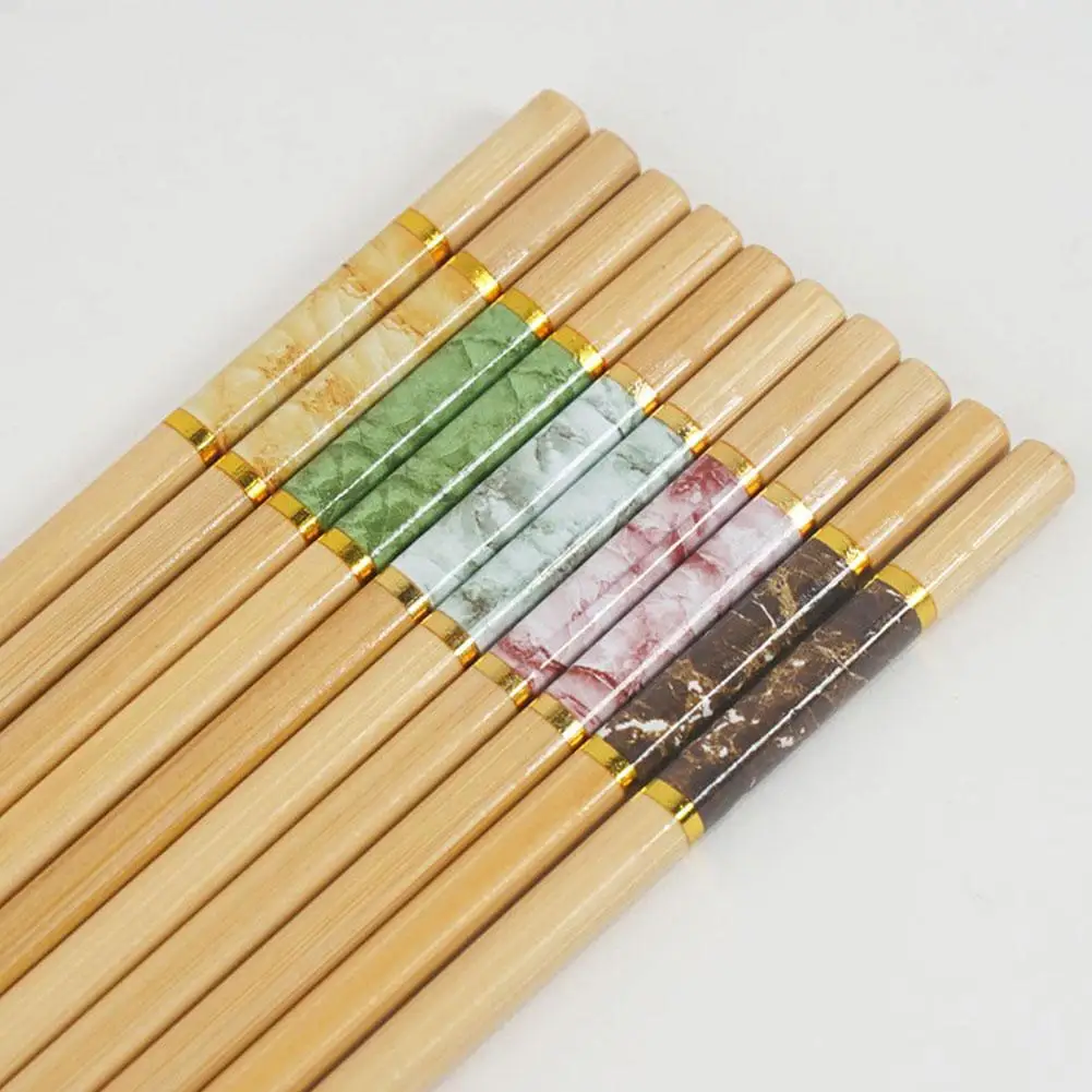 Japanese 5pairs Bamboo Chopsticks For Sushi Non-slip Food Sticks Hot Pot Reusable Chinese Chopsticks Tableware Bamboo Chops V0s3