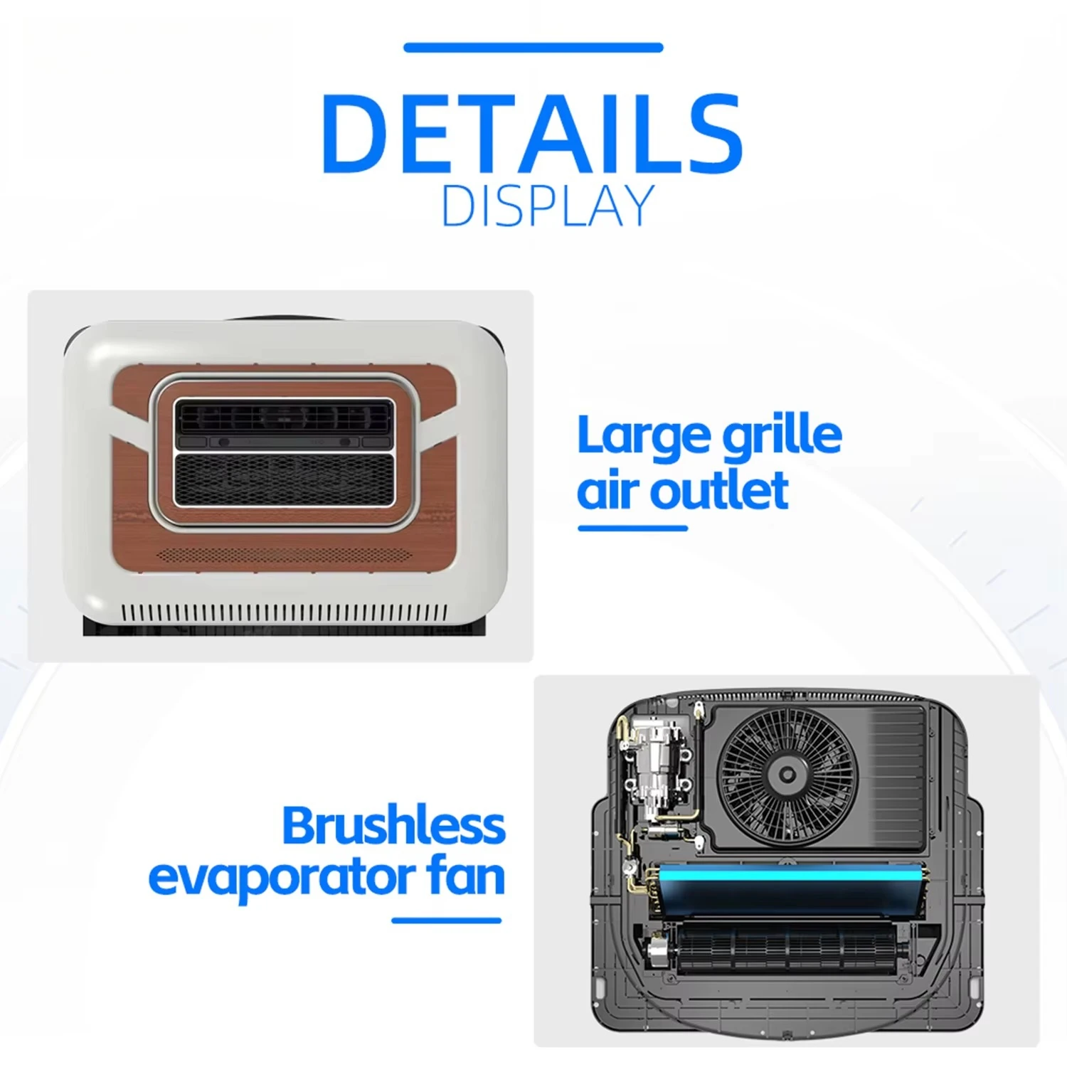 แอร์ติดหลังคา DC 12V/24V รุ่นใหม่ สำหรับรถบรรทุก รถบ้าน รถแคมป์เปอร์ รถยนต์ มอเตอร์โฮม ใช้สารทำความเย็น R134a