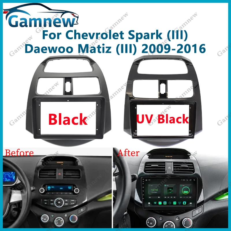 9 Inch Car Frame Fascia Adapter Android Radio Dash Fitting Panel Kit For Chevrolet Spark Daewoo Matiz 2009-2016