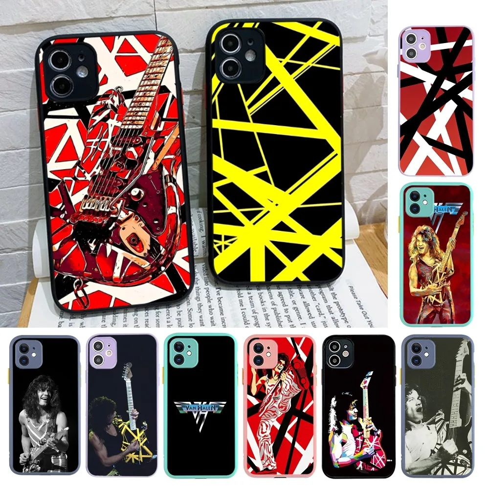 E-Eddie Van H-Halen Phone Case For iPhone 14 X XR XS 7 8 Plus 11 12 13 pro MAX 13mini Matte Shockproof Case