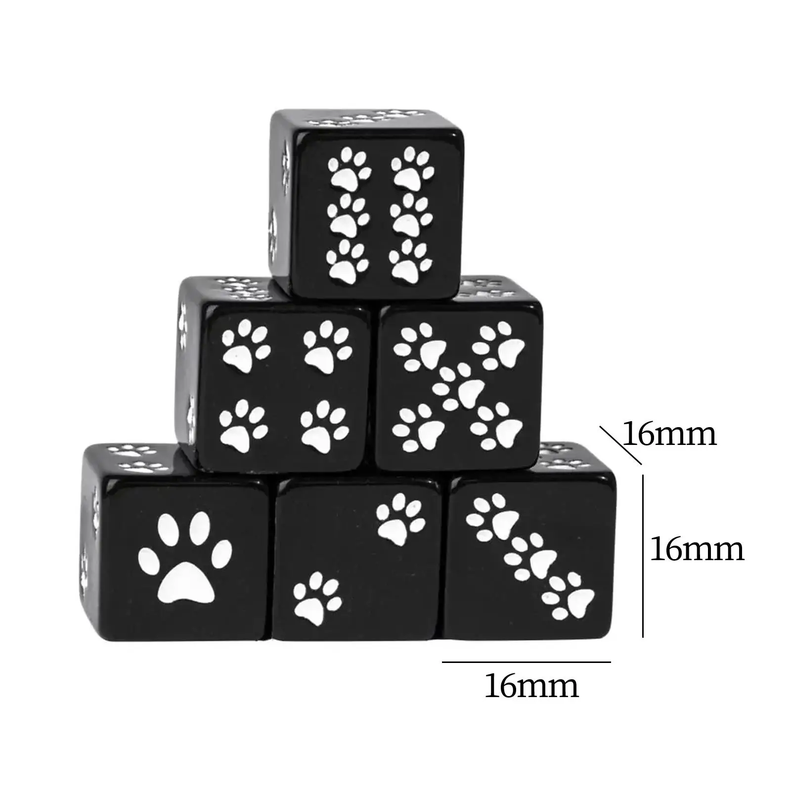 6 Pieces Six Sided Dices Portable Family Table Game Family Games Accessaries for Cafe Party Supplies Role Playing Game Wedding