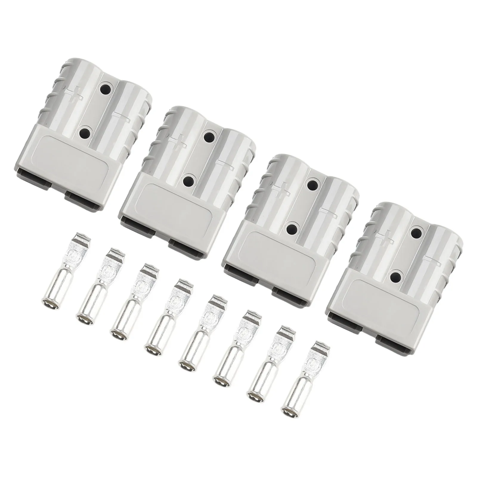 Set of 4 50AMP Forklift Battery Cable Terminal Connectors with Mechanically Keyed Housing for Secure Connection