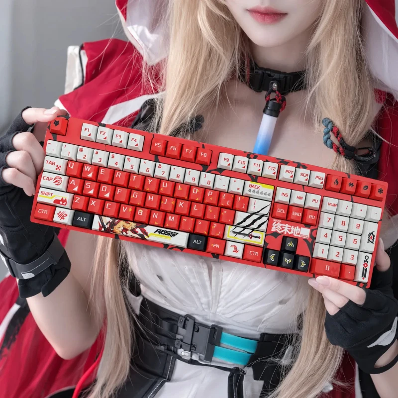Rossi 128 PBT Keycaps Arknights Endfield DYE Sublimation Key Cover Cherry Cross MX Switch Key Caps for Mechanical Keyboard Gift