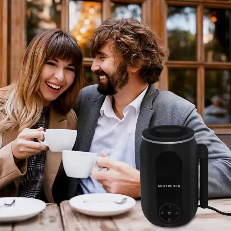 Neuer elektrischer Milchaufschäumer, 4-in-1, automatischer Mixer für Kaffee, Milchaufschäumer, faltbarer Griff, Milchheizung, Dampfgarer, Schäumer