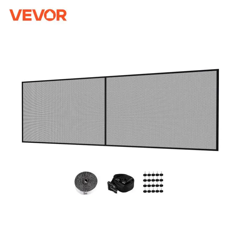 

VEVOR Garage Door Screen 16 x 7 ft for 2 Cars 5.2 lbs Heavy-Duty Fiberglass Mesh for Quick Entry Self Sealing Magnet Retractable