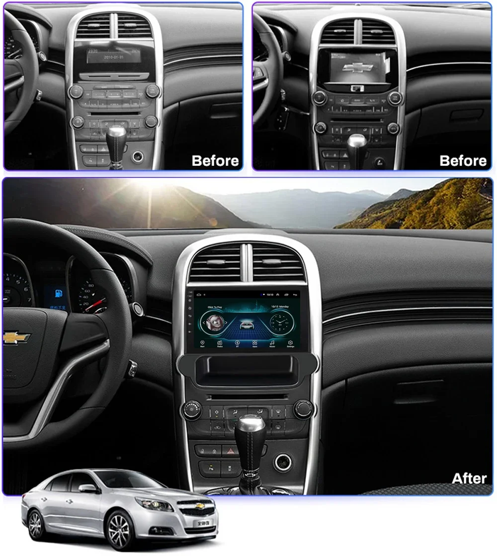 Carplay Multimedia Video Player for Chevrolet Malibu 2012-2015 Android 12 Head Unit Auto Stereo GPS Navigation BT WIFI