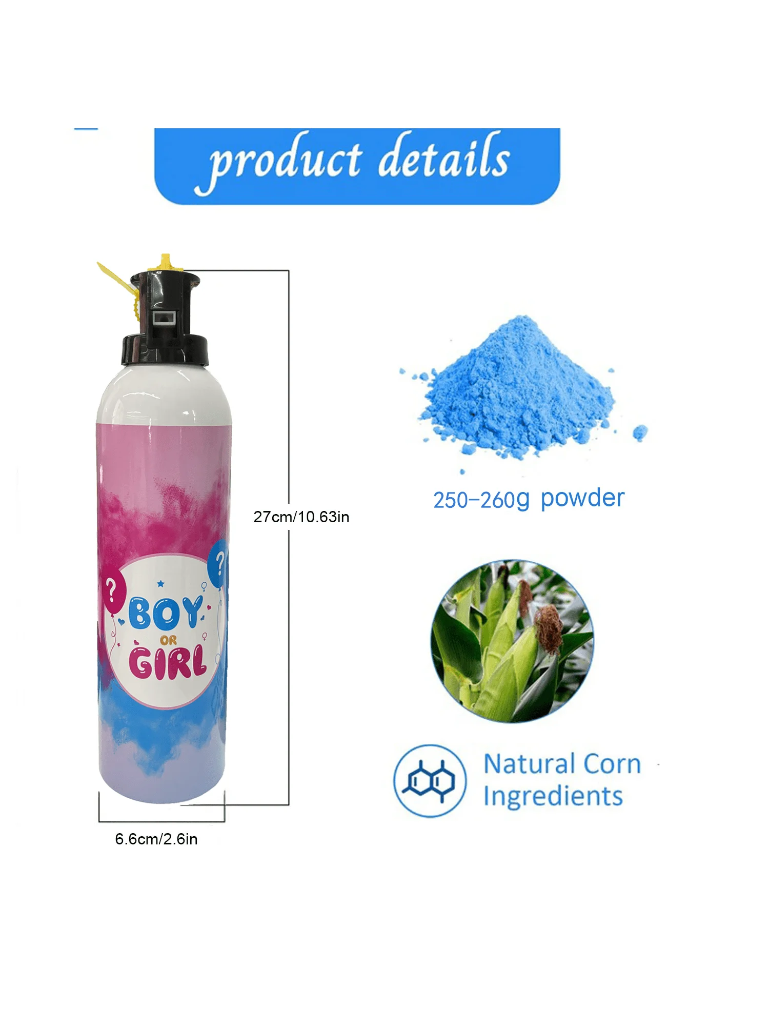 Gender Reveal 2 Packs Set Baby Girl Reveal Color Powder Color Decor Idea for Gender Reveal Announcement Party Supplies