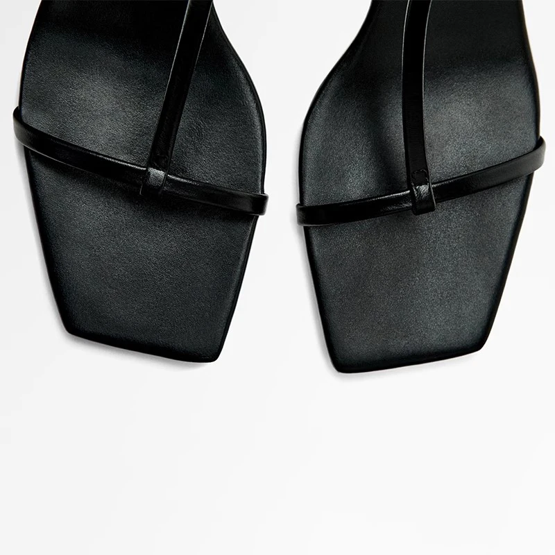 Dutit 2025 Summer England Style Square Head Fashion Simple Party Sandals Women Thin Heel Shoes Commute Women Shoes Female