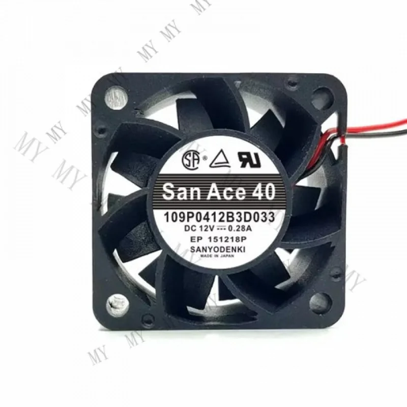 

TT FOR Sanyo 109P0412B3D033 12v 0.28A 4028 4cm 2pin Cooling Fan