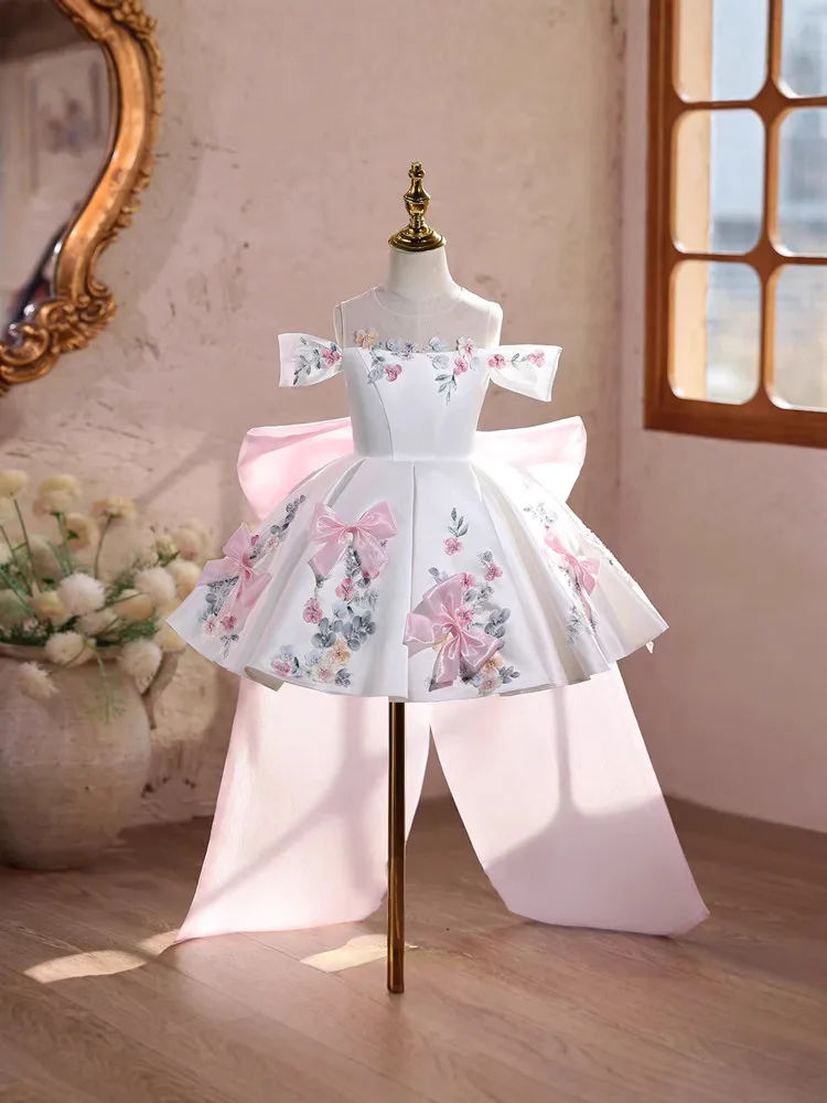 Neues Prinzessinnen-Kostüm für Kinder, Klavier-Auftritt, Geburtstags-Mädchenkleider A5014, Blumenmädchenkleider – Detail 3
