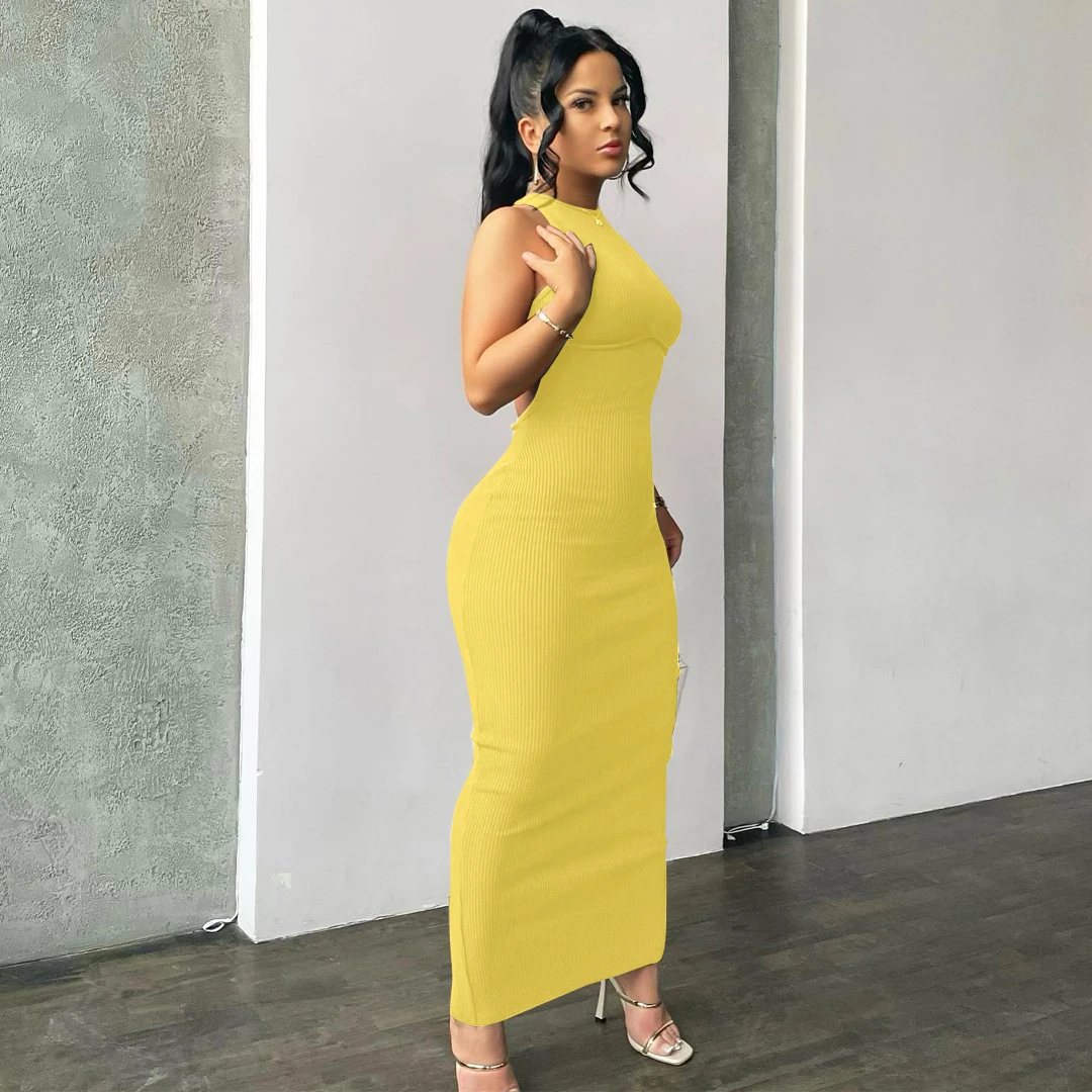 Hawthaw – robe longue noire moulante pour femmes, tenue de soirée, Club, soirée, vacances, vente en gros, articles pour affaires, été, 2024 227851 W