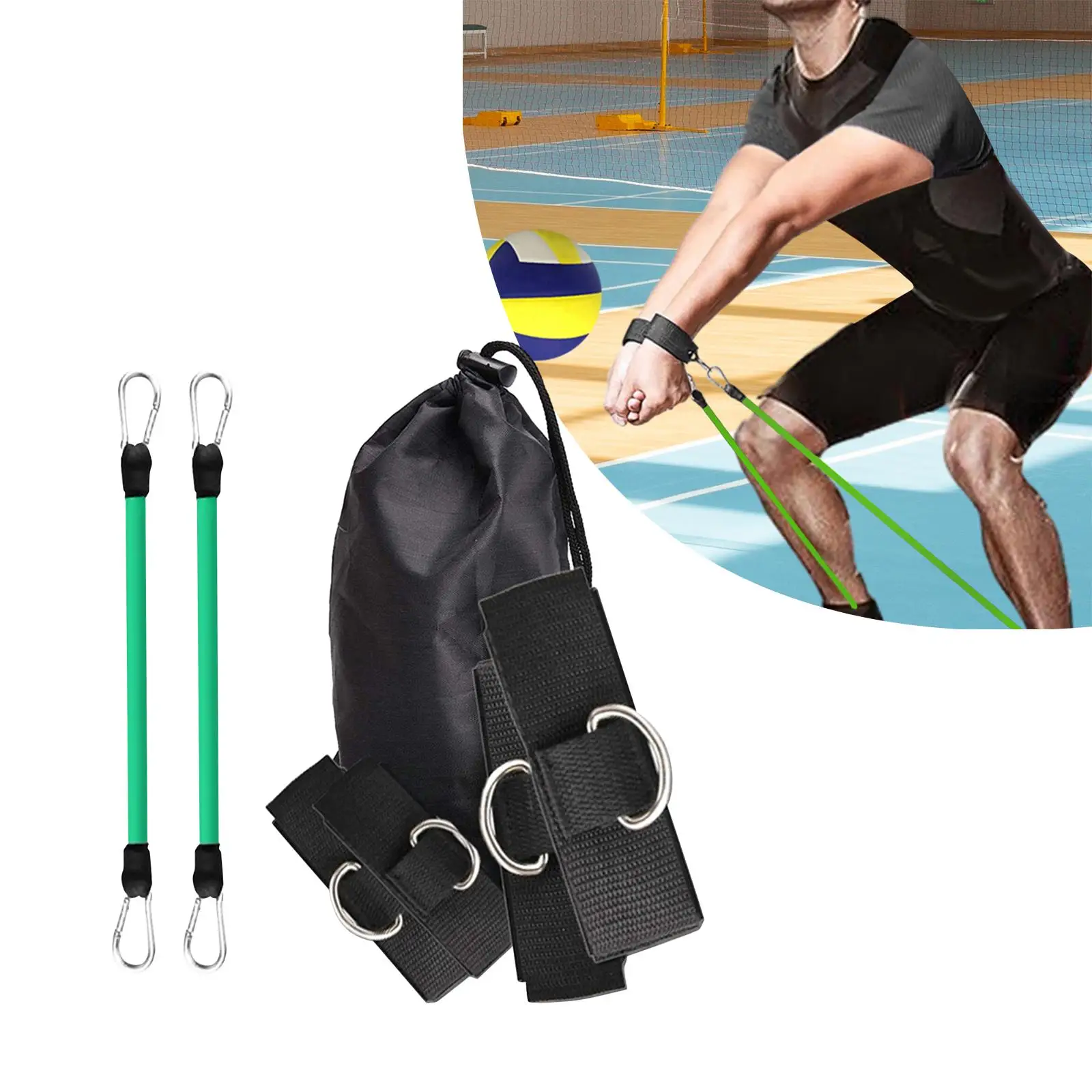 Volleyball Training Resistance Bands Set Solo Trainer Training Aid for Jumping Practicing Serving Agility Playing Beginners