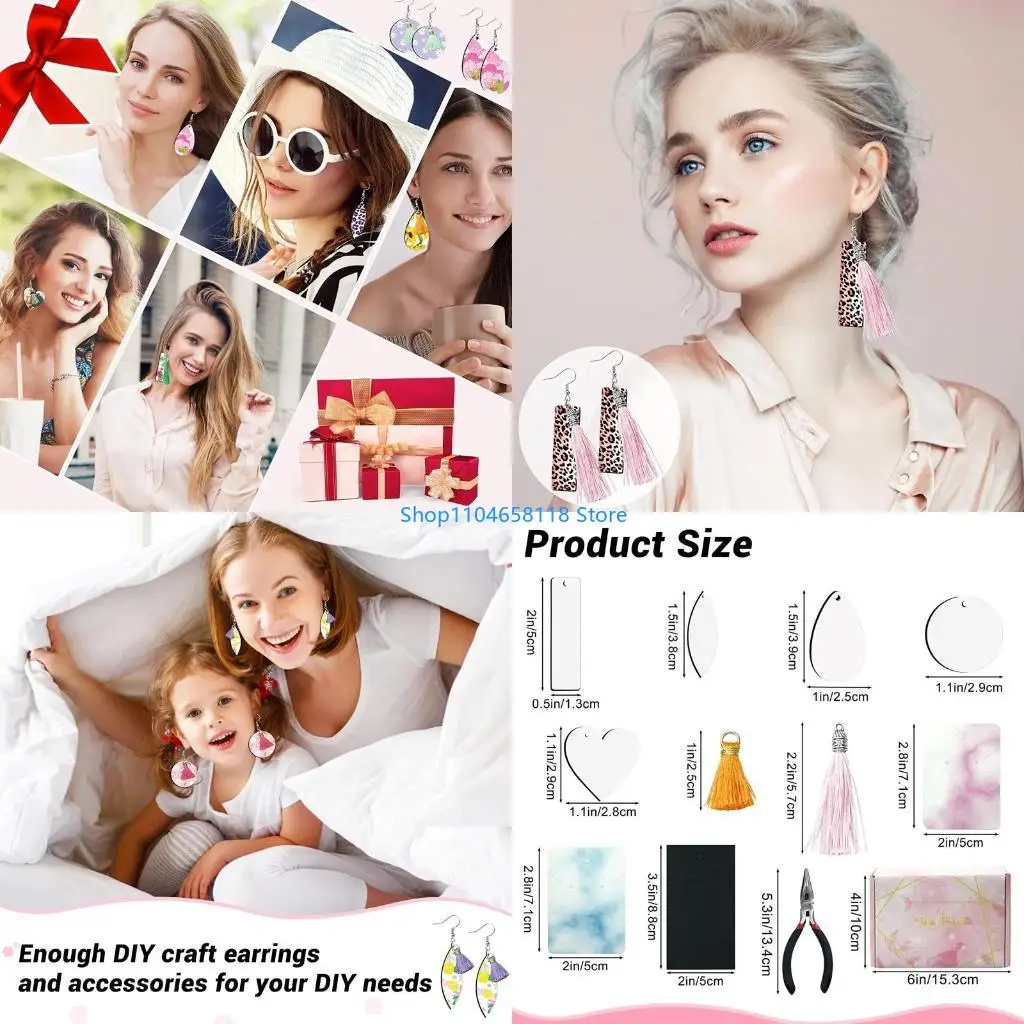 Earrings Sets with Tassels Earring Hooks Pliers for DIY Craft Jewelry Making